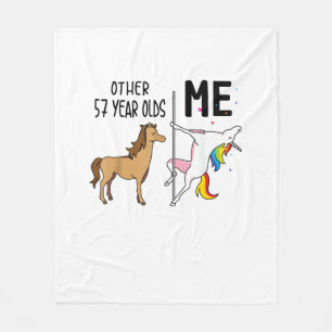 Andere Eenhoorn 57 Jaar Oud Verjaardag En Mij Gesc Fleece Deken