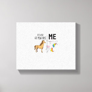Andere Eenhoorn 60 Jaar Oude Verjaardag En Mij Cad Canvas Afdruk