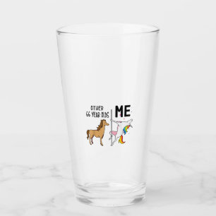 Andere Eenhoorn 66 Jaar Oud Verjaardag En Mij Gesc Glas