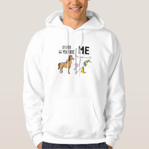 Andere Eenhoorn 66 Jaar Oud Verjaardag En Mij Gesc Hoodie