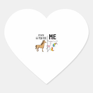 Andere Eenhoorn 66 Jaar Oude Verjaardag En Mij Ges Hart Sticker