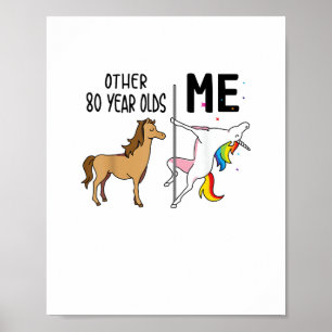 Andere Eenhoorn 80 Jaar Oude Verjaardag En Mij Ges Poster