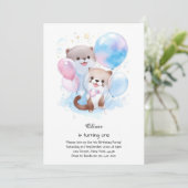 Andere eerste verjaardagsuitnodiging kaart (Staand voorkant)