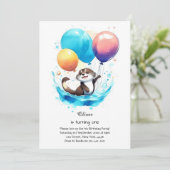 Andere eerste verjaardagsuitnodiging kaart (Staand voorkant)