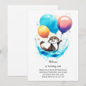 Andere eerste verjaardagsuitnodiging kaart (Voorkant / Achterkant)