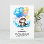 Andere eerste verjaardagsuitnodiging kaart (Staand voorkant)