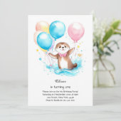 Andere eerste verjaardagsuitnodiging kaart (Staand voorkant)