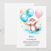 Andere eerste verjaardagsuitnodiging kaart (Voorkant / Achterkant)