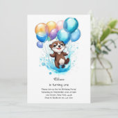 Andere eerste verjaardagsuitnodiging kaart (Staand voorkant)