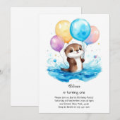 Andere eerste verjaardagsuitnodiging kaart (Voorkant / Achterkant)