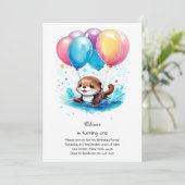 Andere eerste verjaardagsuitnodiging kaart (Staand voorkant)