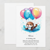 Andere eerste verjaardagsuitnodiging kaart (Voorkant / Achterkant)