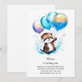 Andere eerste verjaardagsuitnodiging kaart (Voorkant / Achterkant)