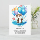 Andere eerste verjaardagsuitnodiging kaart (Staand voorkant)