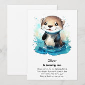 Andere eerste verjaardagsuitnodiging kaart (Voorkant / Achterkant)