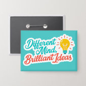 Andere Geest Briljante Ideeën Autisme ADHD Button (Voorkant / Achterkant)