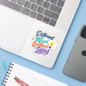 Andere Geest Briljante Ideeën Autisme ADHD Sticker (Laptop met iPhone)