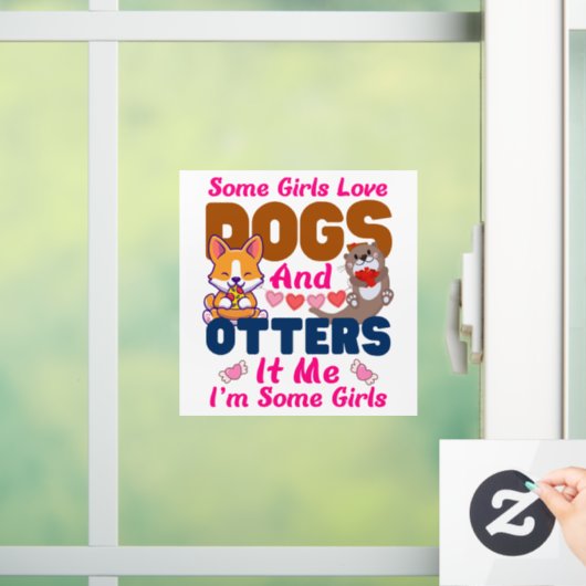 Andere hond Sommige meisjes houden van honden en k Raamsticker (Huis)