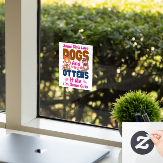 Andere hond Sommige meisjes houden van honden en k Raamsticker (Kantoor)