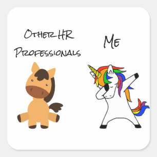 Andere HR-professionals Human Resources Eenhoorn Vierkante Sticker