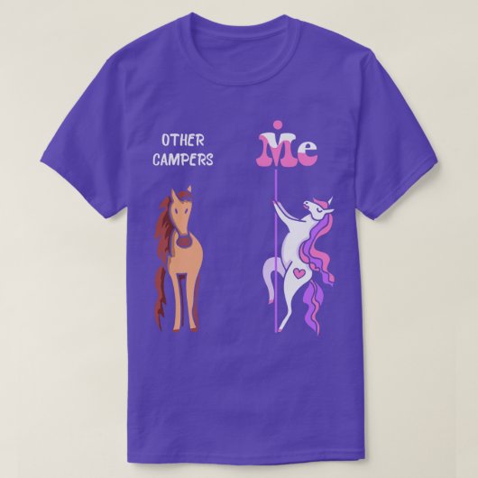 Andere kampeerders Me T-shirt Eenhoorn Camper Funn (Design voorkant)