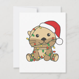 Andere Kerst Winter Dieren Vakantie Otters Feestdagenkaart