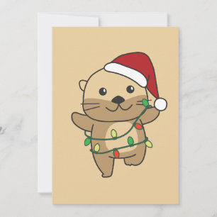 Andere Kerst Winter Dieren Vakantie Otters Feestdagenkaart