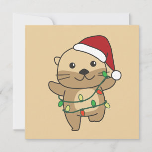 Andere Kerst Winter Dieren Vakantie Otters Feestdagenkaart
