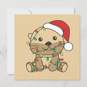 Andere Kerst Winter Dieren Vakantie Otters Feestdagenkaart