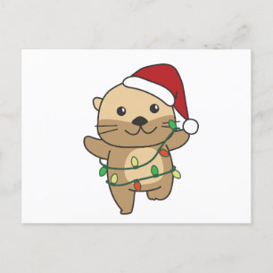 Andere Kerst Winter Dieren Vakantie Otters Feestdagenkaart