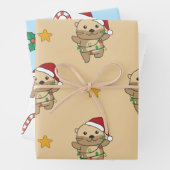 Andere Kerst Winter Dieren Vakantie Otters Inpakpapier Vel (In situ)