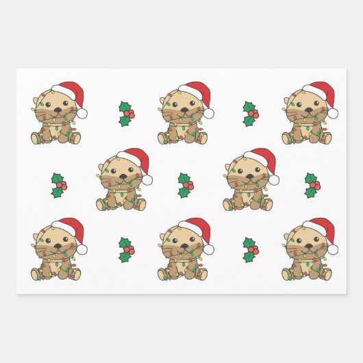 Andere Kerst Winter Dieren Vakantie Otters Inpakpapier Vel (Voorkant 2)