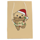 Andere Kerst Winter Dieren Vakantie Otters Medium Cadeauzakje (Voorkant)