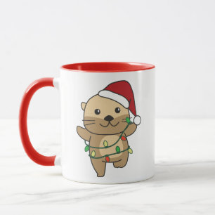 Andere Kerst Winter Dieren Vakantie Otters Mok