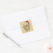 Andere Kerst Winter Dieren Vakantie Otters Vierkante Sticker (Envelop)