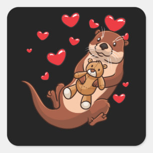 Andere met gevulde dieren vierkante sticker