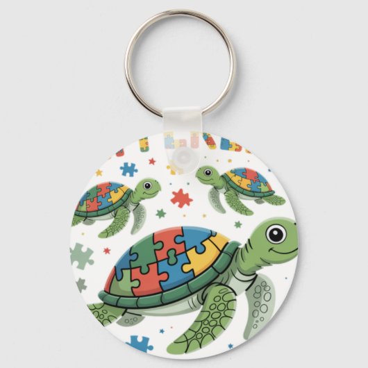 Andere Puzzel Schildpad Autisme Bewustzijnsdag Aut Sleutelhanger (Voorkant)