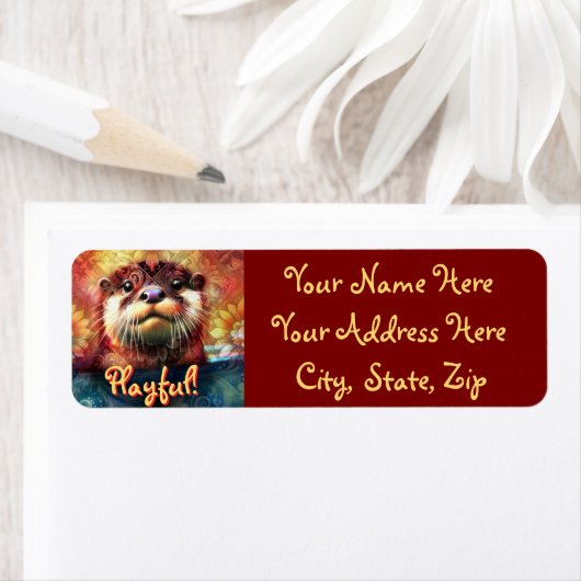 Andere symboliek Bloemen Gepersonaliseerd adres Etiket (Insitu)