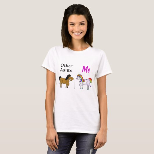 Andere tante Unicorn tante T-shirt (Voorkant volledig)