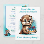 Andere thema jongen's eerste verjaardagsfeestje briefkaart (Voorkant / Achterkant)