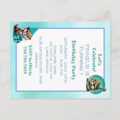 Andere thema jongen's eerste verjaardagsfeestje briefkaart (Achterkant)