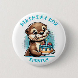 Andere thema verjaardag jongen gepersonaliseerd ronde button 5,7 cm