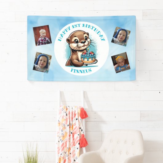 Andere Theme Boy's Eerste Verjaardag Gepersonalise Spandoek (Insitu)