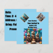 Andere Triplets Verjaardagsfeest, Uitnodiging van  (Voorkant / Achterkant)