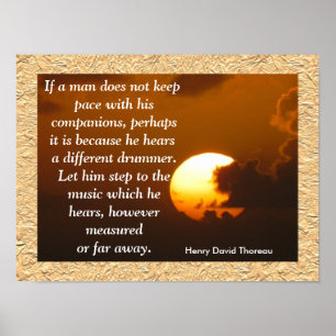 Andere trommelaar - Thoreau citaat poster