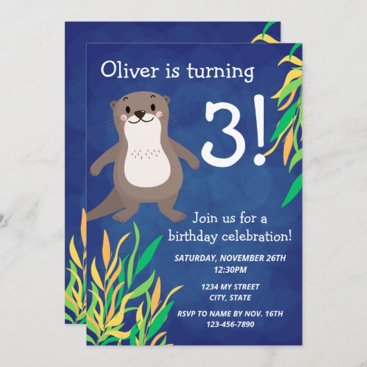 Andere uitnodiging voor verjaardag (Voorkant / Achterkant)