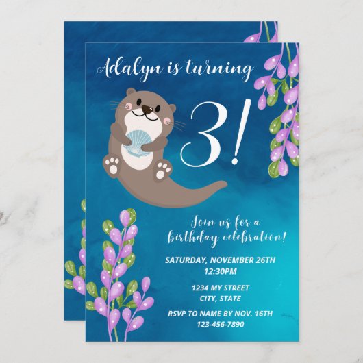 Andere uitnodiging voor verjaardag (Voorkant / Achterkant)