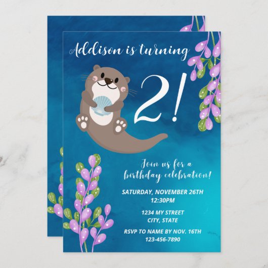 Andere uitnodiging voor verjaardag (Voorkant / Achterkant)