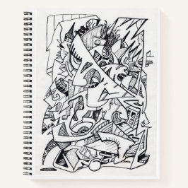 Andere vlakken van hier, inkttekening notitieboek