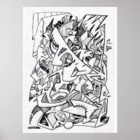 Andere vlakken van hier, inkttekening